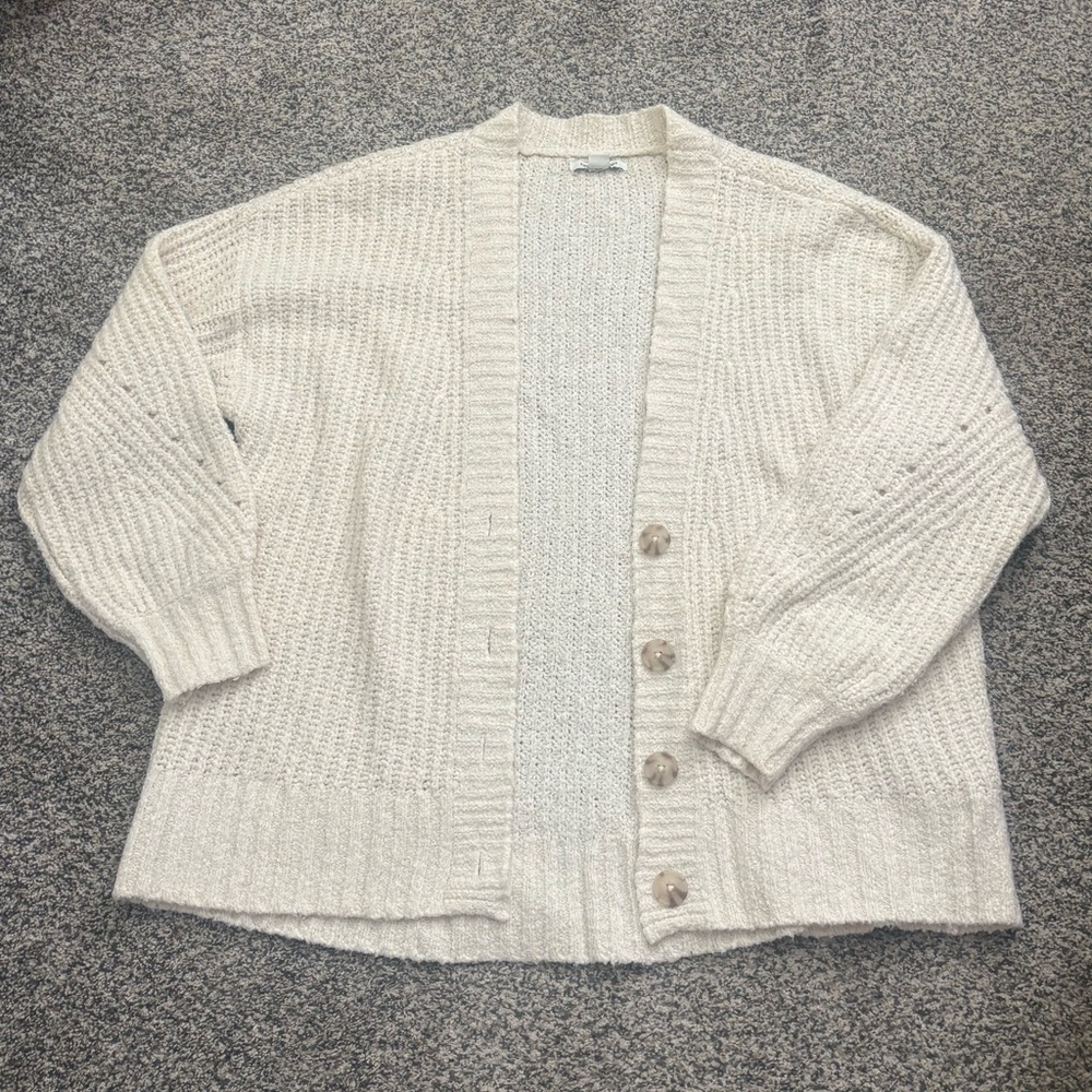 American Eagle Outfitters Cream Cardigan Sweater